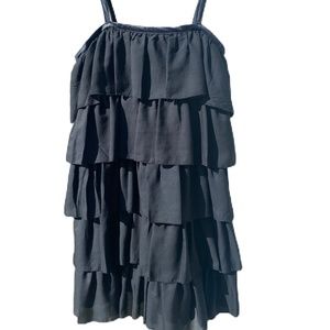 Erin Fetherston mini dress black tiered ruffle size 5